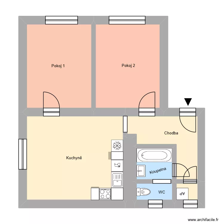 Třeneck&eacute;ho 144, byt 6. Plan de 12 pièces et 181 m²