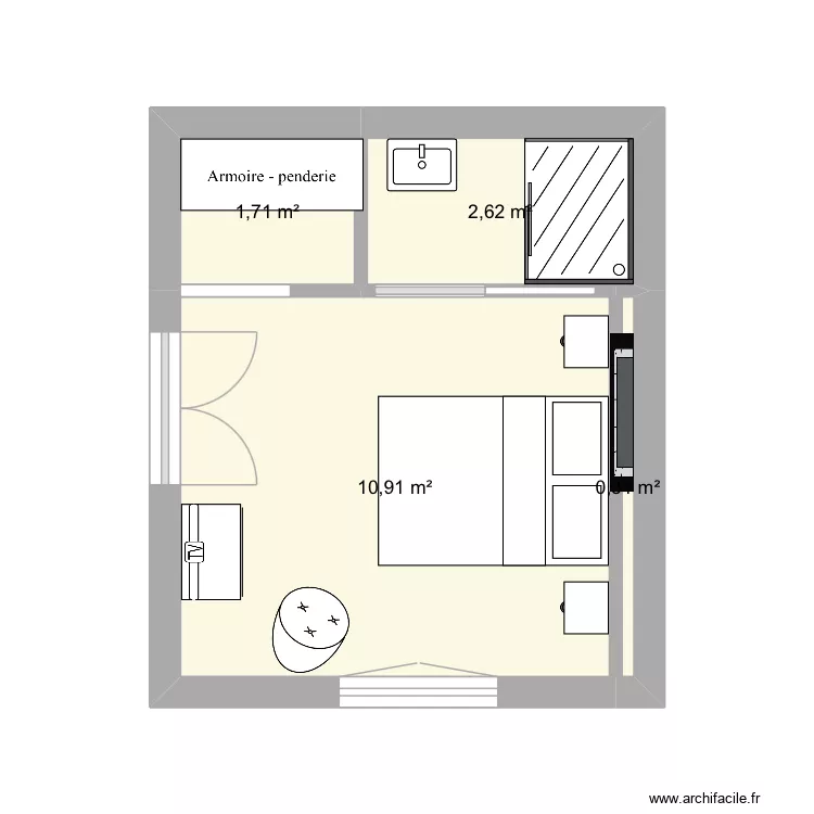 Chambre et sub rouvray. Plan de 4 et 16 m² Chambre et sub rouvray. Plan de 4 et 16 m²