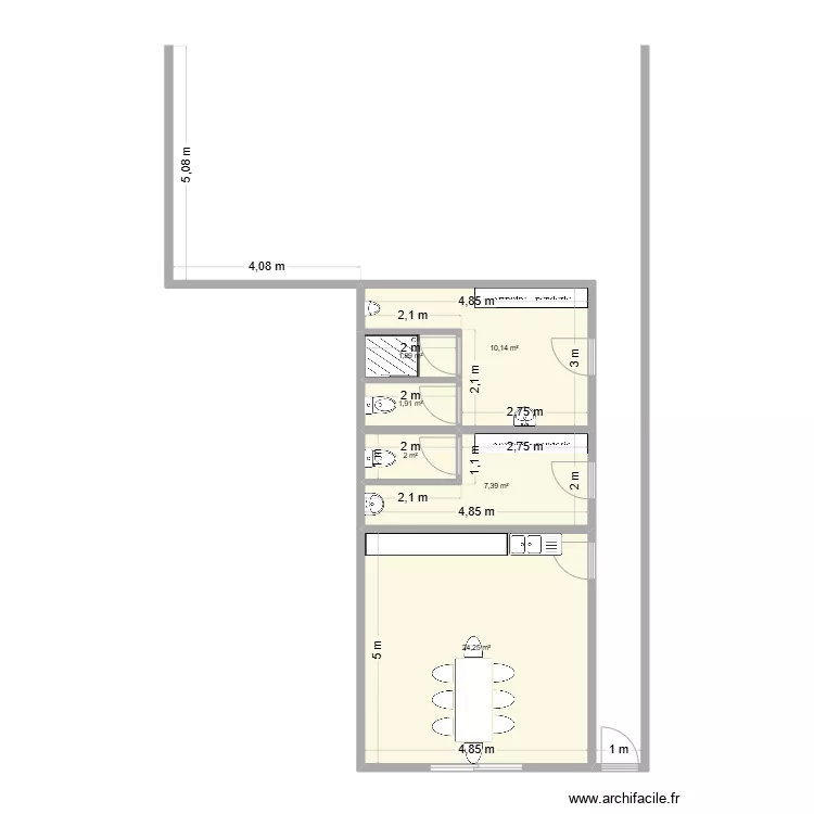 Vestiaire Actuel. Plan de 