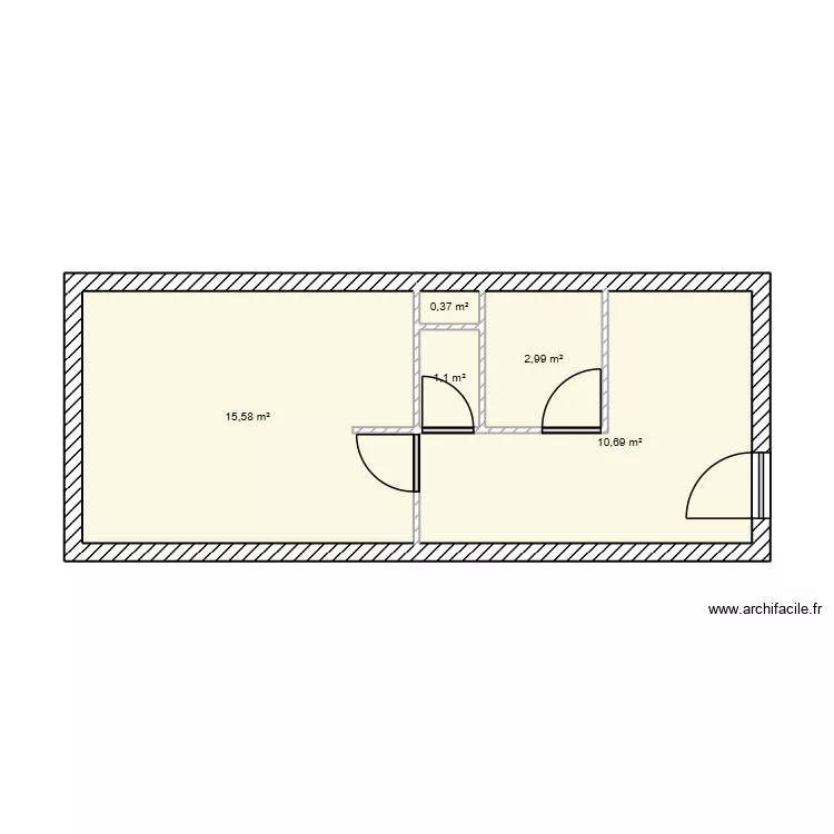 les ores. Plan de 5 pièces et 31 m²