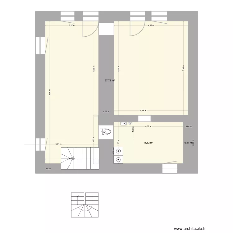 Messigny maison RDC. Plan de 