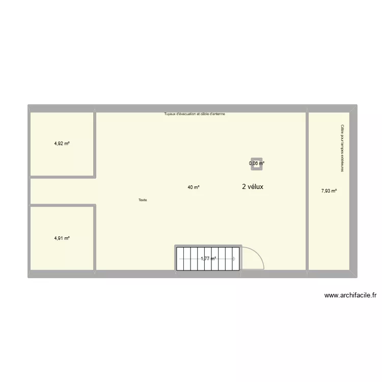 Sommauthe. Plan de 6 pièces et 60 m² Sommauthe. Plan de 6 pièces et 60 m²
