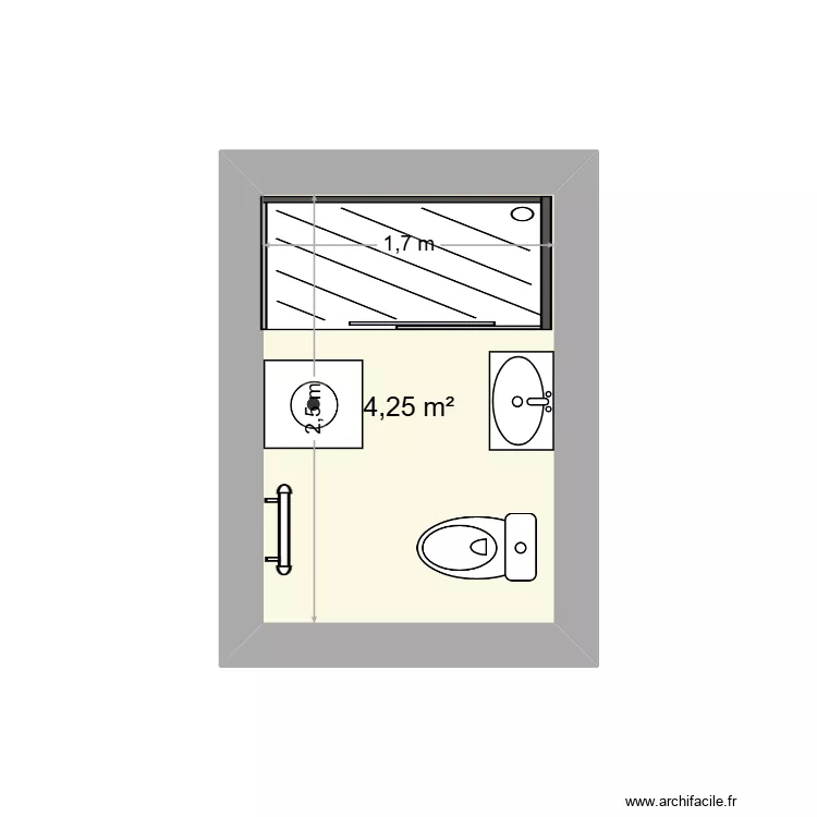salle bain 2 rambouillet. Plan de 1  et 4 m²