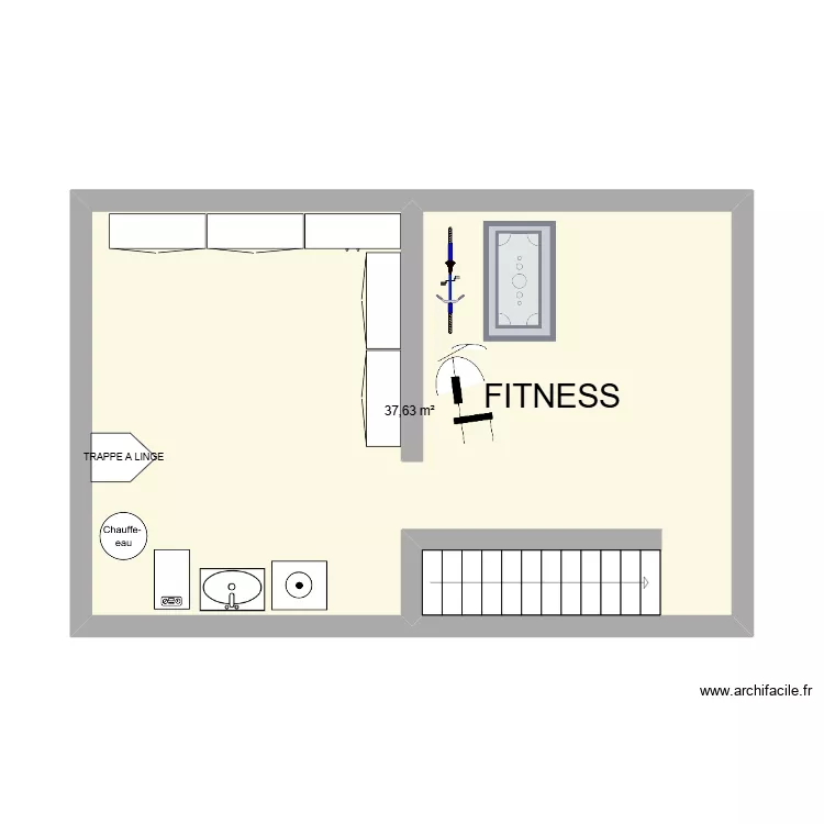 CAVE. Plan de 1  et 38 m²