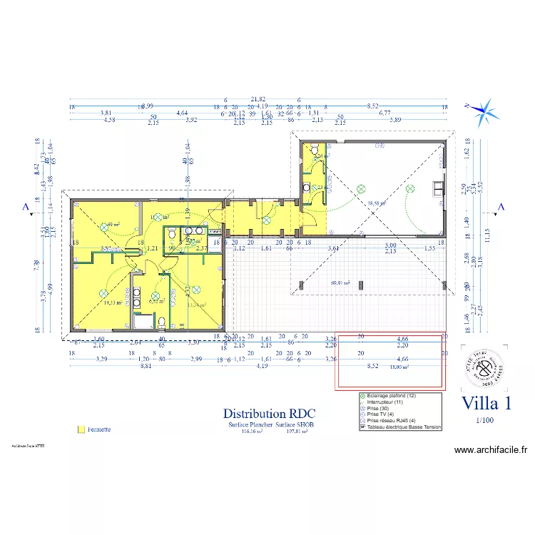 plan de distrisbution villa 1. Plan de 