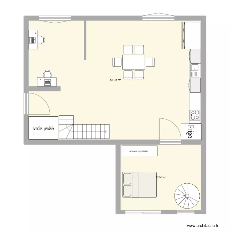haut & ext haut. Plan de 2  et 80 m²