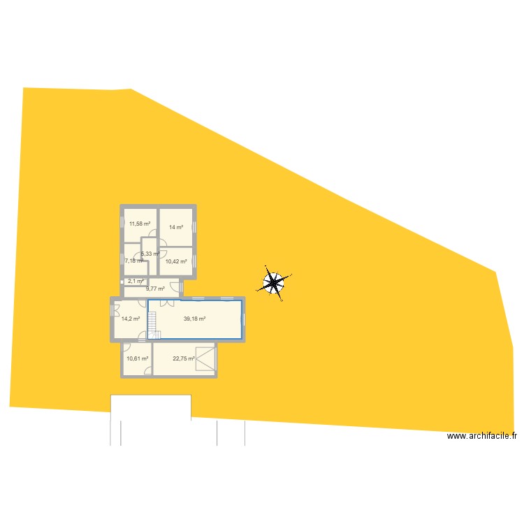 Maison aux volets bleus. Plan de 0 pièce et 0 m2