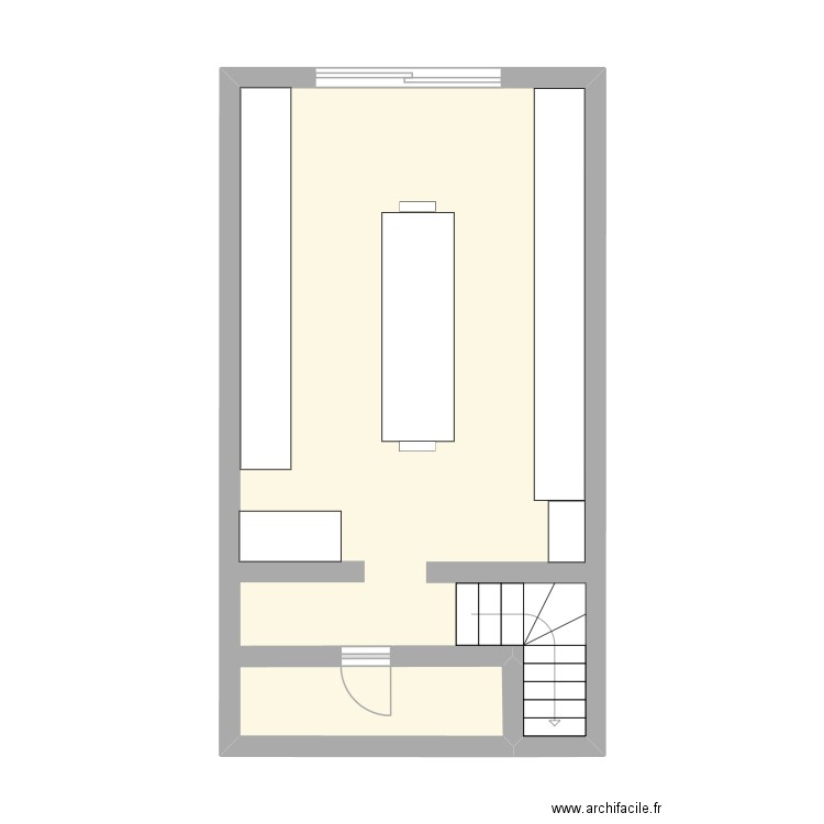 haut boutique. Plan de 1 pièce et 36 m2