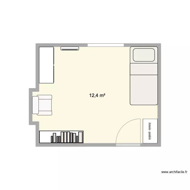 Chambre. Plan de 1 Pièce et 12 m² Chambre. Plan de 1 Pièce et 12 m²