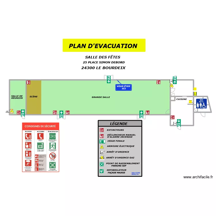 LE BOURDEIX . Plan de 
