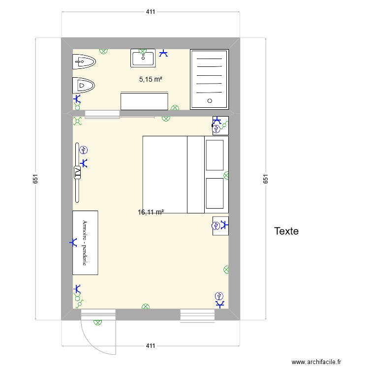 casa nonna maria ver1. Plan de 2 pièces et 21 m2