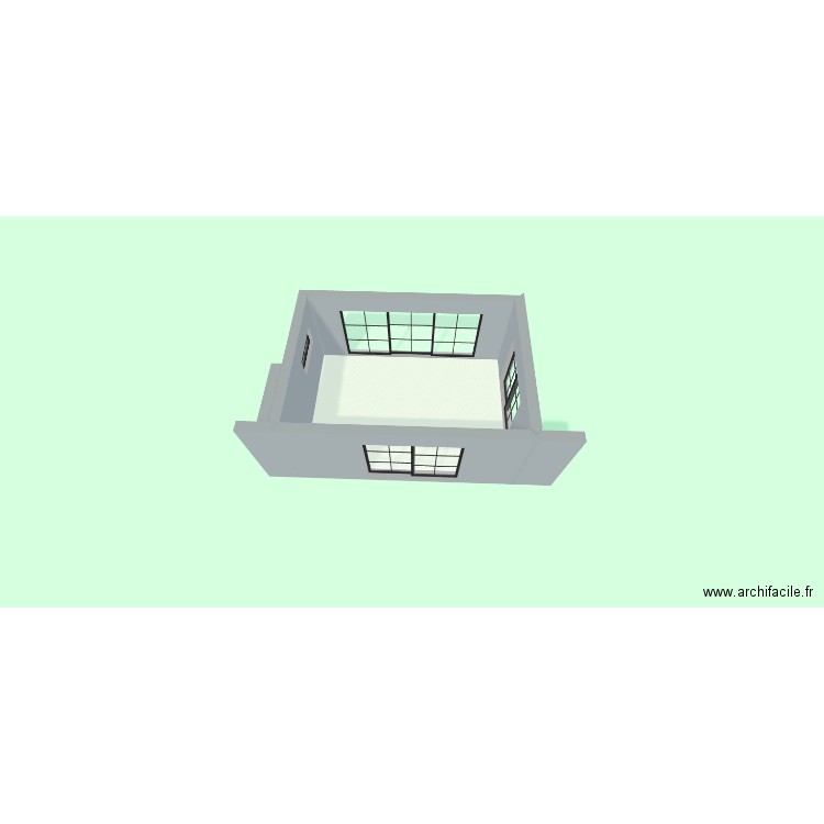 extension. Plan de 1 pièce et 21 m2