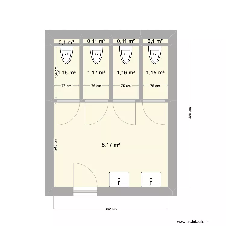 WC Biol&egrave;ne Option 1. Plan de 