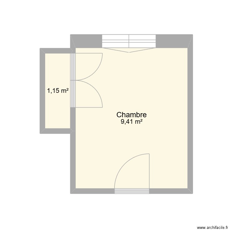 cuisine. Plan de 1 pièce et 7 m2