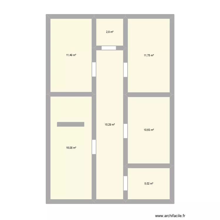 Reno Saint thibery étage. Plan de 7 Pièces et 73 m² Reno Saint thibery étage. Plan de 7 Pièces et 73 m²