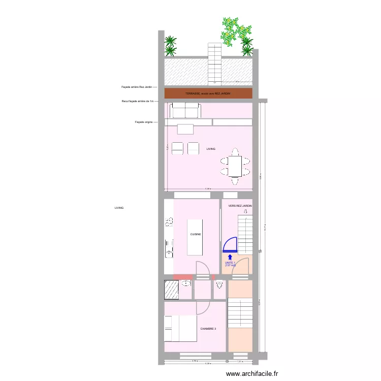 Li&eacute;geois 65 Bel Etage - Projet&eacute; - B. Plan de 15  et 86 m²