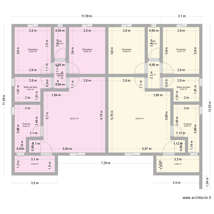 Lambarènè 6 plan de Masse. Plan de 16 pièces et 131 m2