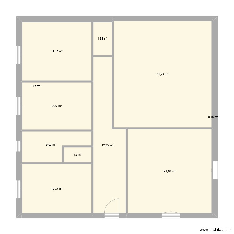 Pechbonnieu RDC. Plan de 11 pièces et 106 m2