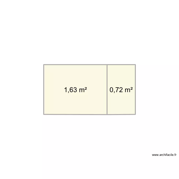 Douche. Plan de 2  et 2 m²