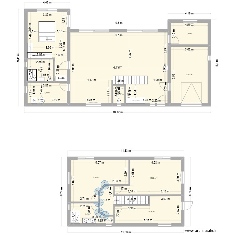 Maison Tourrettes_28cm_en L. Plan de 12 pièces et 190 m2