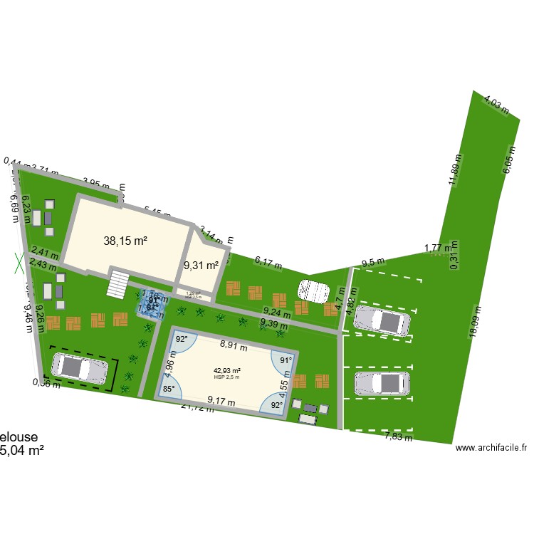 PLAN DE MASSE. Plan de 7 pièces et 143 m2