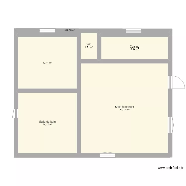 maison montchanin. Plan de 6  et 65 m²