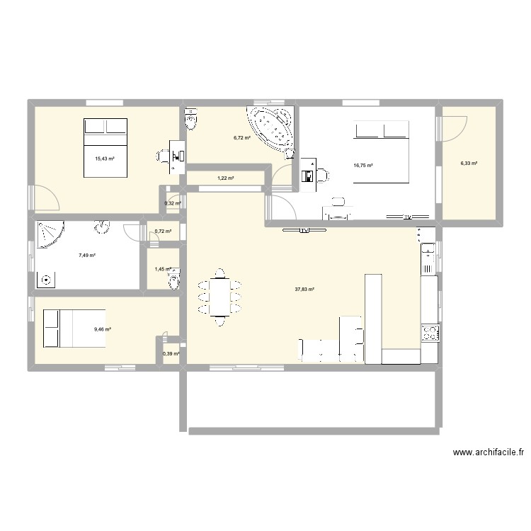 charfati. Plan de 0 pièce et 0 m2