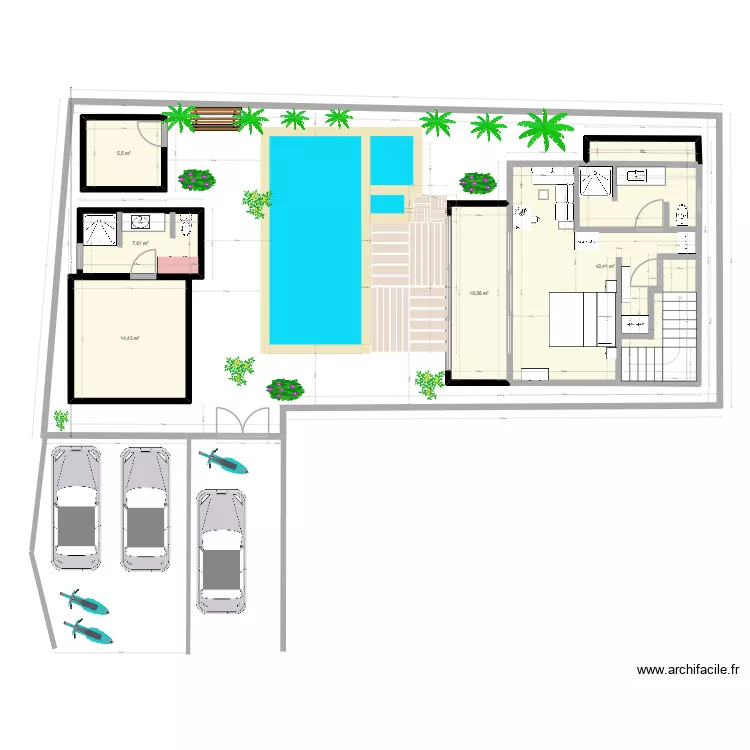 Villa 2 - Lantai 2. Plan de 5  et 81 m²