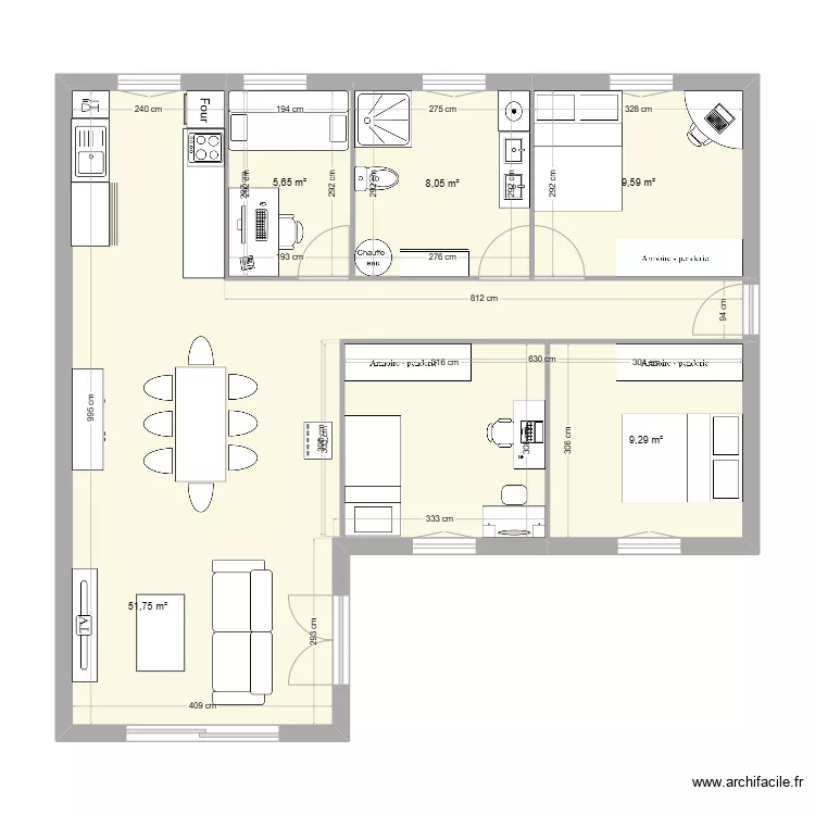maison nouan avec une piece en plus. Plan de 