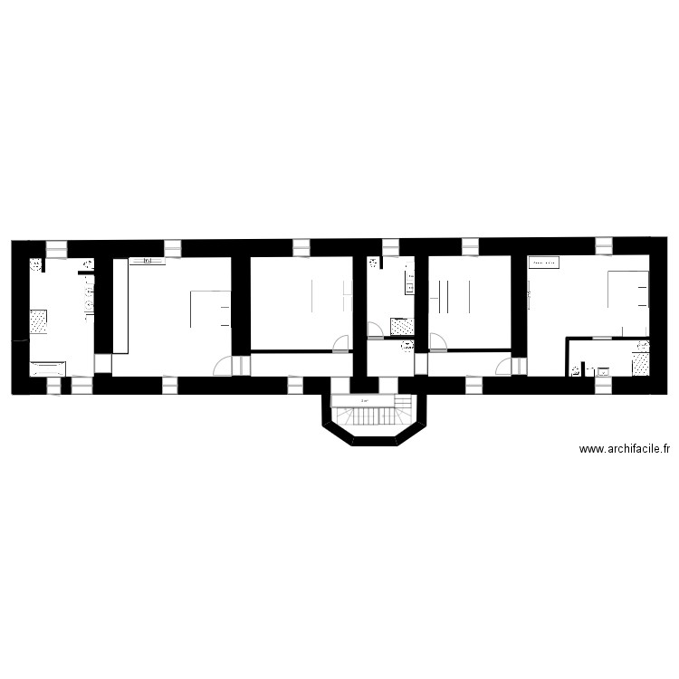 jeremy marine etage. Plan de 1 pièce et 2 m2