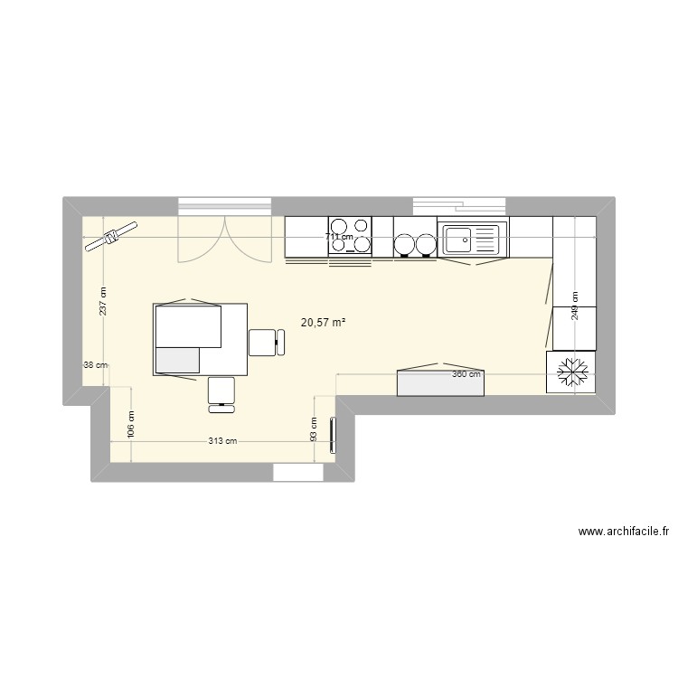 Cuisine. Plan de 0 pièce et 0 m2
