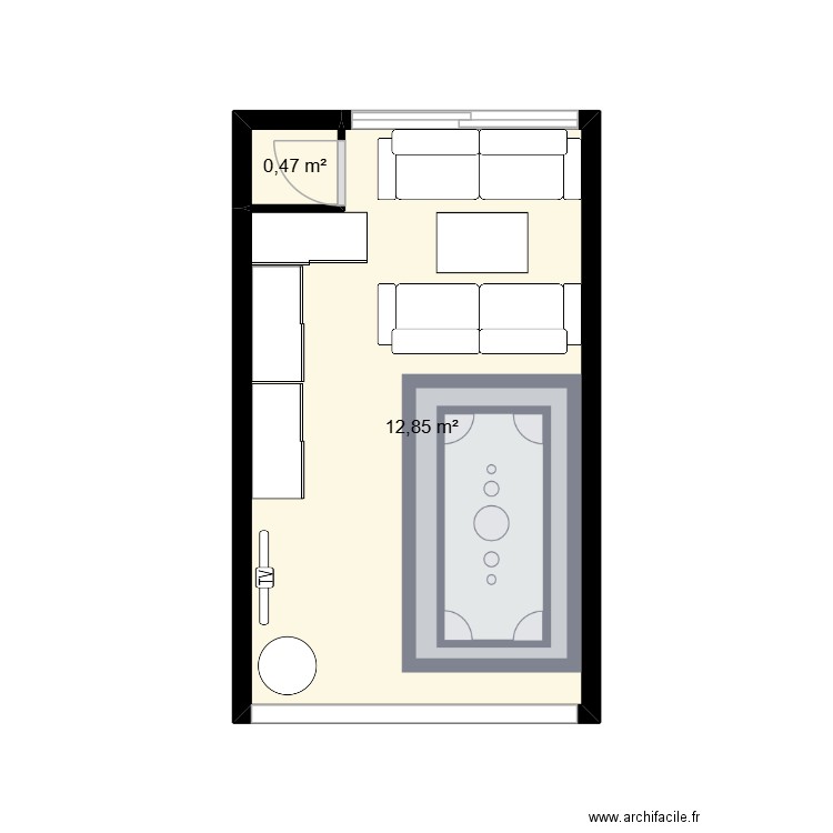 N1 Salle de pause. Plan de 2 pièces et 13 m2
