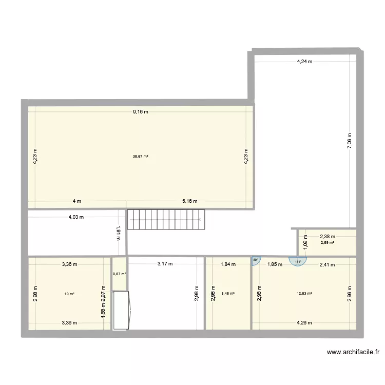 sandra1. Plan de 6 Pièces et 70 m²
