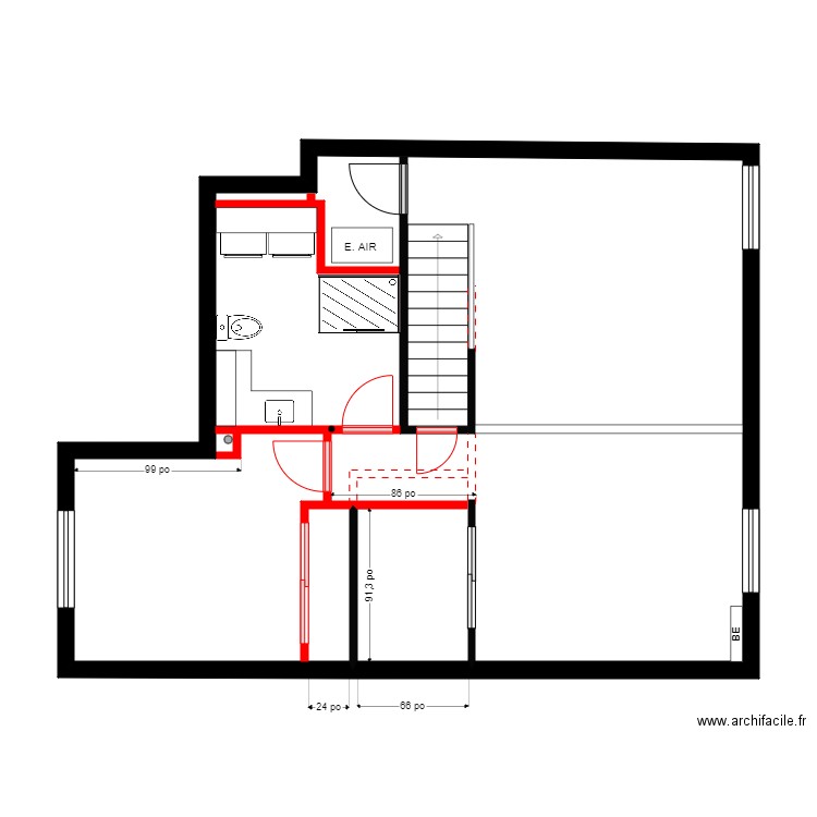 Line Girard 4. Plan de 1 pièce et 65 m2