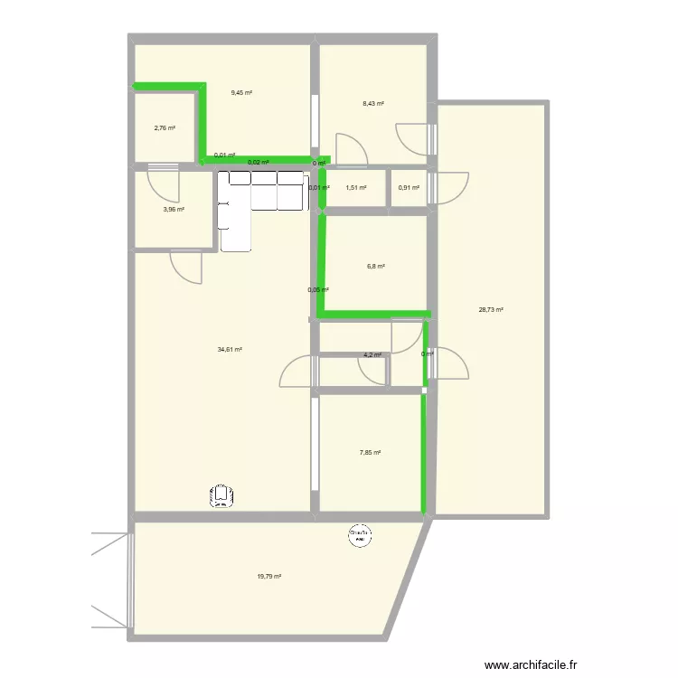 Grand chemin de messine 86 test. Plan de 28  et 187 m²