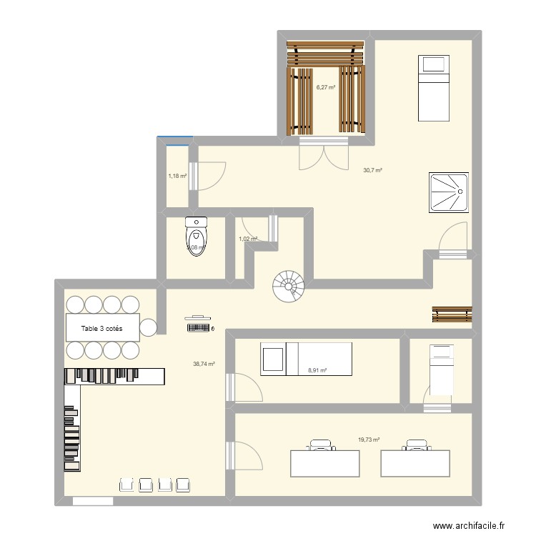 acceuil sanaya. Plan de 8 pièces et 110 m2