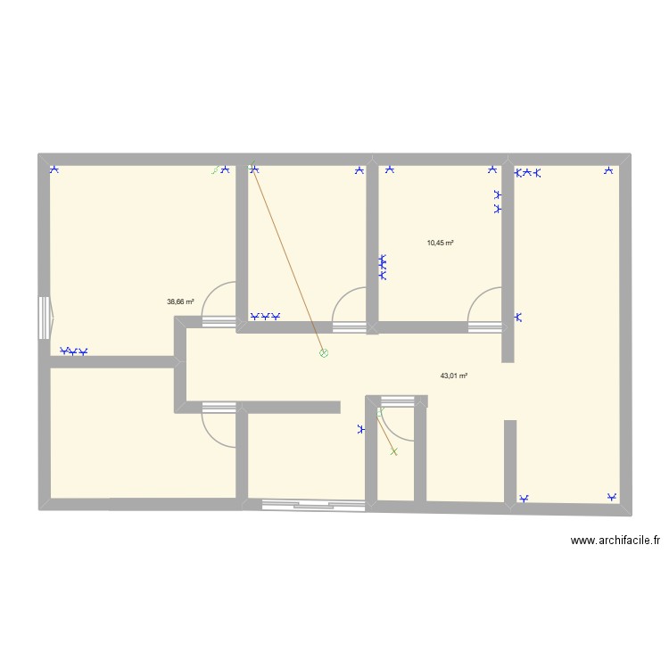 ETHAN. Plan de 3 pièces et 92 m2