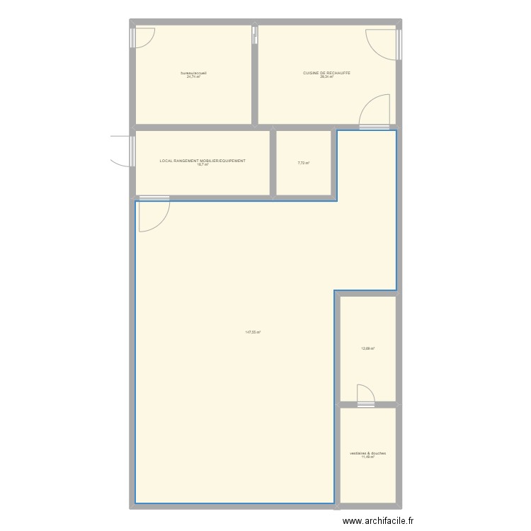 salle réception thenailles. Plan de 7 pièces et 252 m2