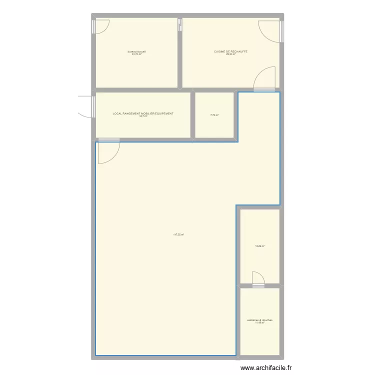 salle r&eacute;ception thenailles. Plan de 