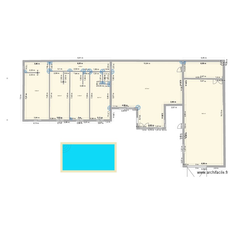 maison Jalog. Plan de 8 pièces et 299 m2