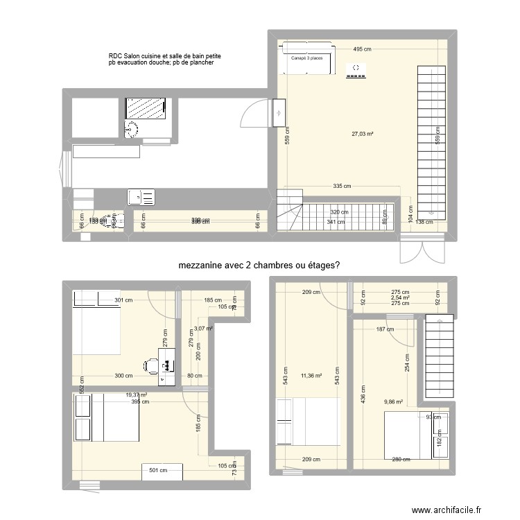 plan appartement atelier. Plan de 8 pièces et 77 m2