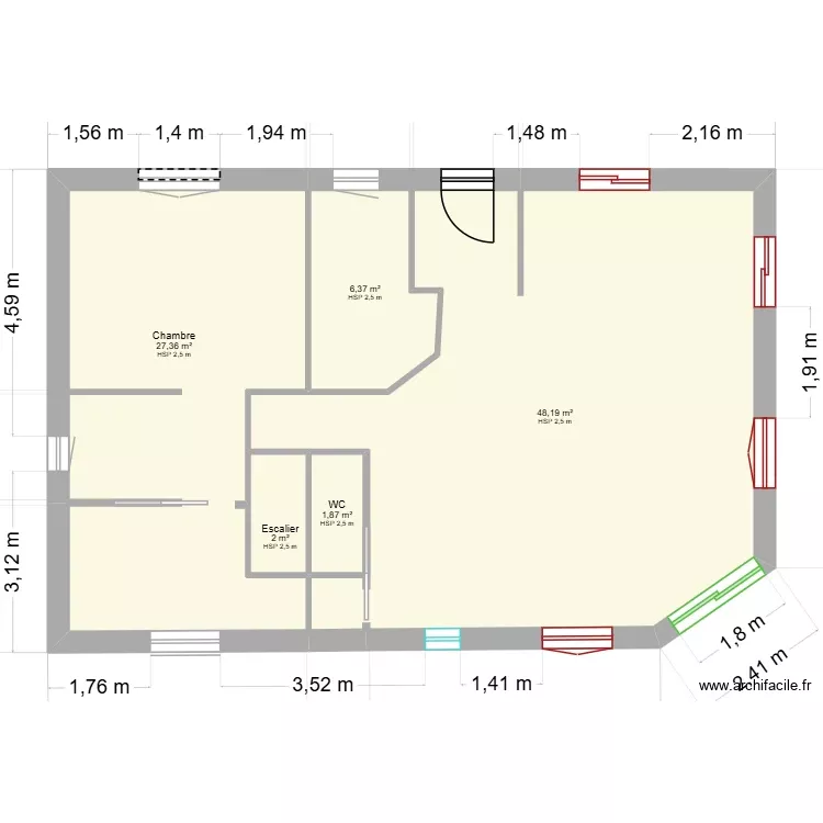etage R11. Plan de 5 Pièces et 86 m² etage R11. Plan de 5 Pièces et 86 m²