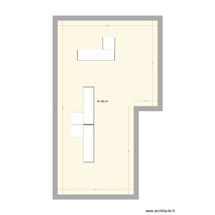BUREAU. Plan de 1 pièce et 47 m²