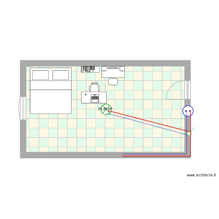 MONTAGE SIMPLE ALLUMAGE. Plan de 1 pièce et 25 m2