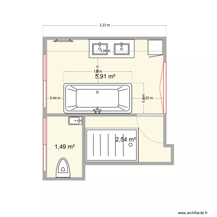 salle de bain 3. Plan de 