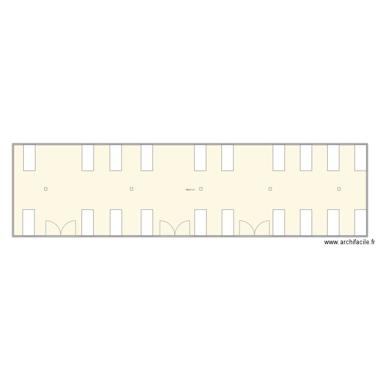 Cité Administrative. Plan de 1 pièce et 190 m2