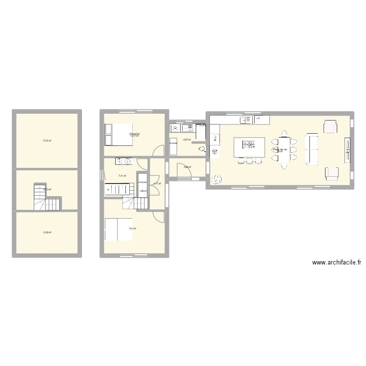 futur projet. Plan de 11 pièces et 145 m2