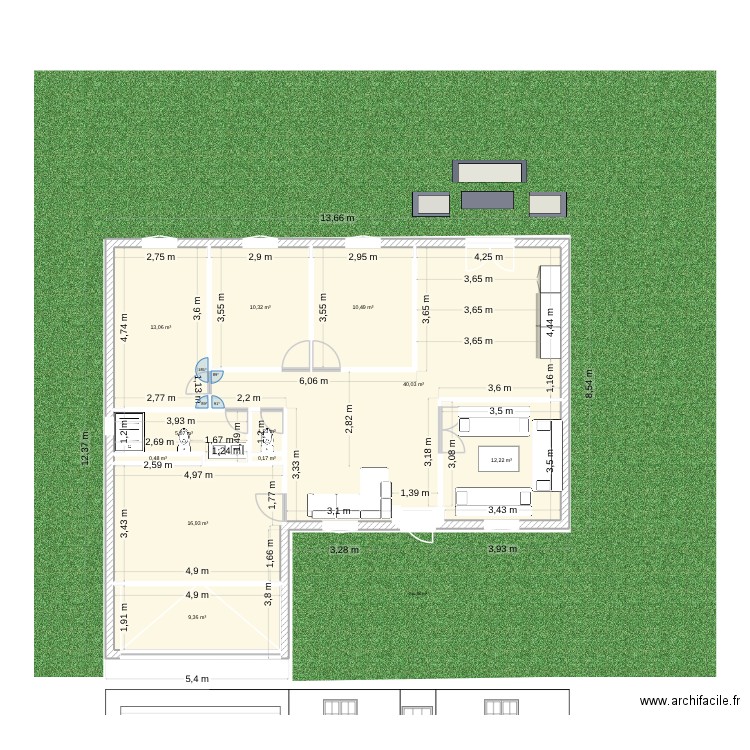 Plan Maison 90 V. Plan de 11 pièces et 119 m2