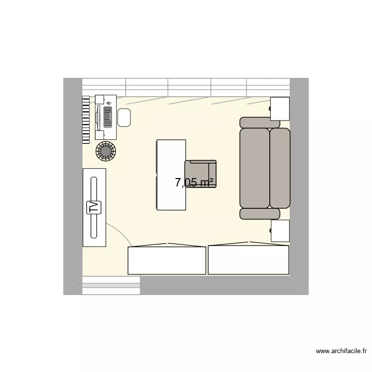 chambre. Plan de 1  et 7 m²