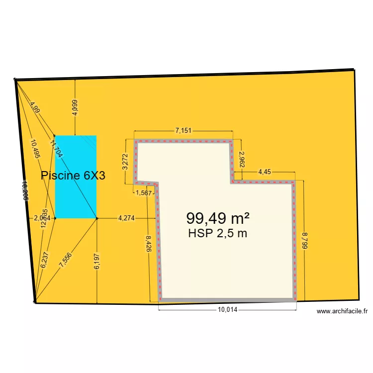 DAVID BRULE piscine. Plan de 